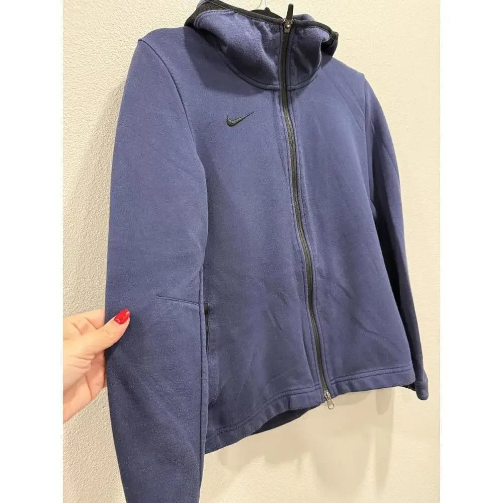 Nike Women's DriFit Full Zip Up Hoodie Sweater, Navy Blue, Small